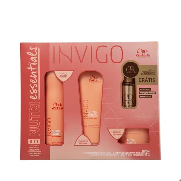 KIT WELLA INVIGO NUTRI ENRICH 1 SHAMPOO 250ML + 1 CONDICIONADOR 200ML + 1 MASCARA 150ML + GRATIS 1 OIL REFLECTION 30ML