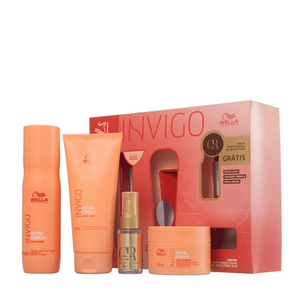 KIT WELLA INVIGO NUTRI ENRICH 1 SHAMPOO 250ML + 1 CONDICIONADOR 200ML + 1 MASCARA 150ML + GRATIS 1 OIL REFLECTION 30ML