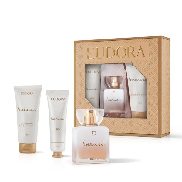KIT EUDORA IMENSI COLONIA 25ML + LOCAO HIDRATANTE CORPORAL 75ML + LOCAO HIDRATANTE MAOS 50G