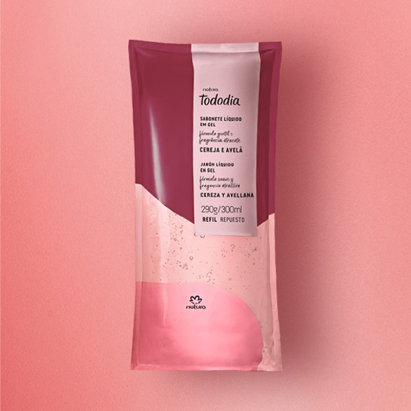 NATURA TODODIA SABONETE LIQUIDO CEREJA E AVELA 300ML REFIL