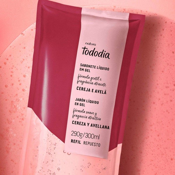 NATURA TODODIA SABONETE LIQUIDO CEREJA E AVELA 300ML REFIL