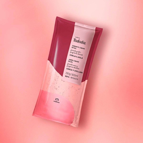 NATURA TODODIA SABONETE LIQUIDO CEREJA E AVELA 300ML REFIL