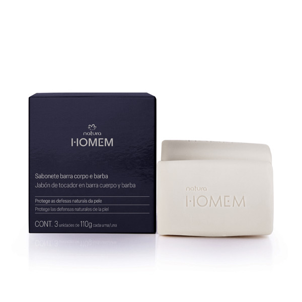 NATURA HOMEM SABONETE EM BARRA CORPO E BARBA C/3 110G