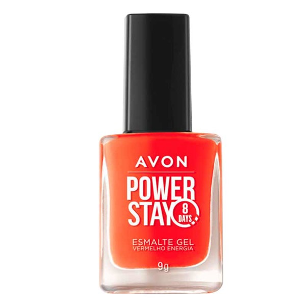 AVON POWER STAY ESMALTE GEL VERMELHO ENERGIA 9G