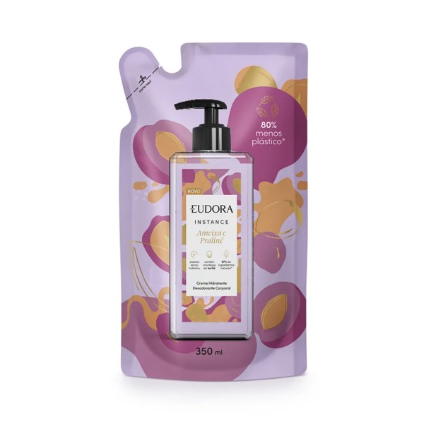 EUDORA INSTANCE HIDRATANTE CORPORAL AMEIXA E PRALINE 400ML REFIL