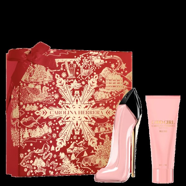 IMPORT COFFRET CAROLINA HERRERA GOOD GIRL BLUSH PARFUM 80ML + BODY LOTION 100ML + CAIXA PERSONALIZADA
