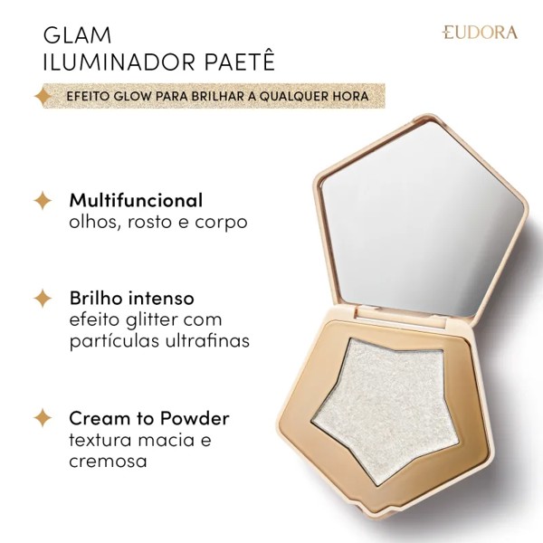 EUDORA PAETE ILUMINADOR ROSTO E CORPO COM EFEITO GLITTER 5G
