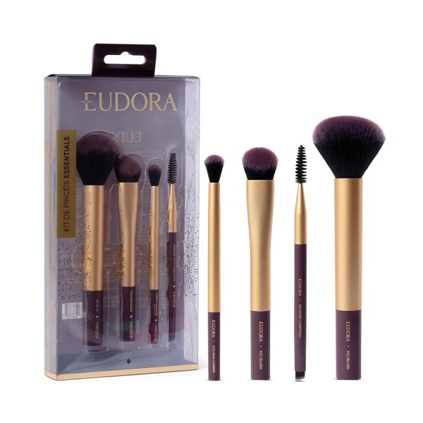 EUDORA GLAM KIT COM 4 PINCEIS ESSENTIALS