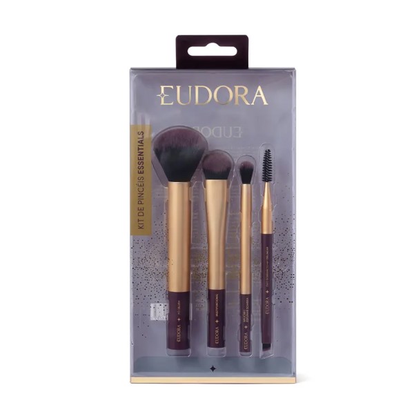 EUDORA GLAM KIT COM 4 PINCEIS ESSENTIALS