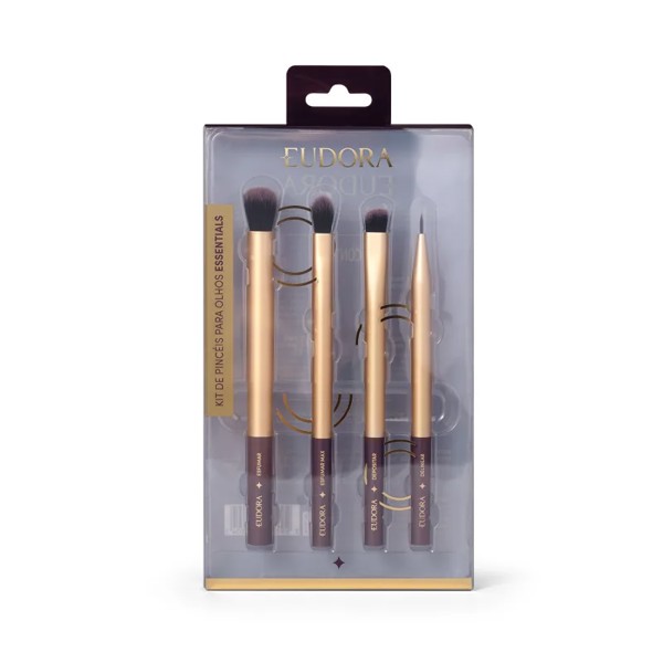 EUDORA GLAM KIT COM 4 PINCEIS PARA OLHOS ESSENTIALS