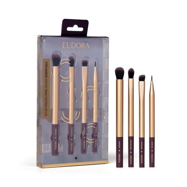 EUDORA GLAM KIT COM 4 PINCEIS PARA OLHOS ESSENTIALS