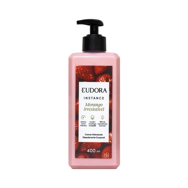 EUDORA INSTANCE CREME HIDRATANTE MORANGO IRRESISTIVEL 400ML