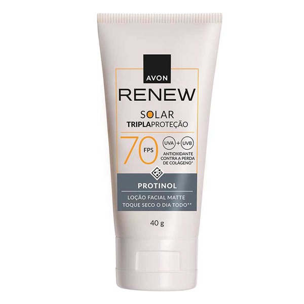 AVON RENEW PROTETOR SOLAR TRIPLA PROTECAO FPS 70 40G