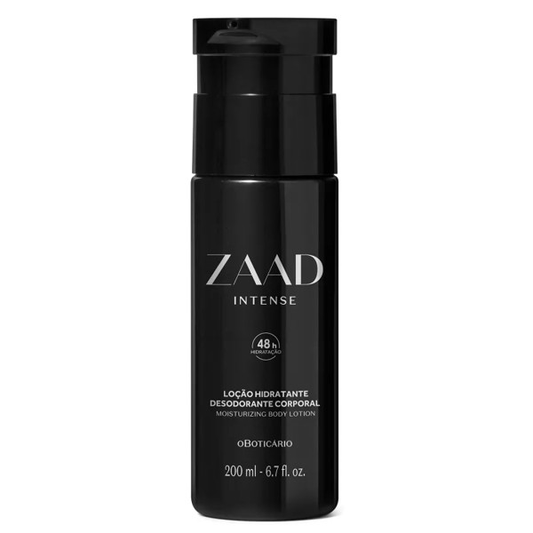 O BOTICARIO ZAAD INTENSE LOCAO HIDRATANTE CORPORAL PERFUMADO 200ML