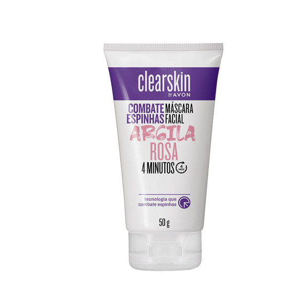 AVON CLEARSKIN SABONETE FACIAL TRIPLO ESFOLIANTE DE ARGILA ROSA 60G