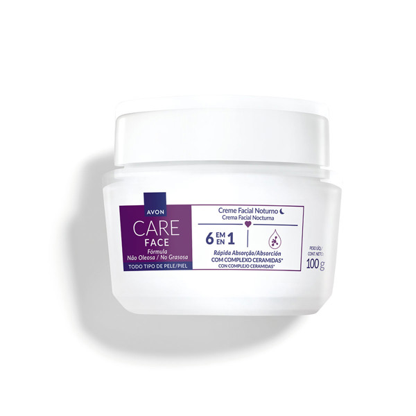 AVON CARE FACES CREME FACIAL NOTURNO 6 EM 1 100G