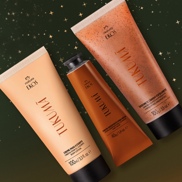 NATURA EKOS TUKUMA RITUAL HIDRATANTE CREME CORPORAL 100ML+CREME PARA MAOS 40G+SABONETE LIQ ESFOLIANTE 100G
