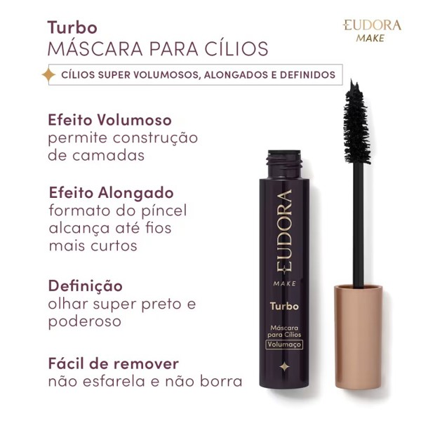 EUDORA MAKE TURBO MASCARA DE CILIOS VOLUMACO 10G