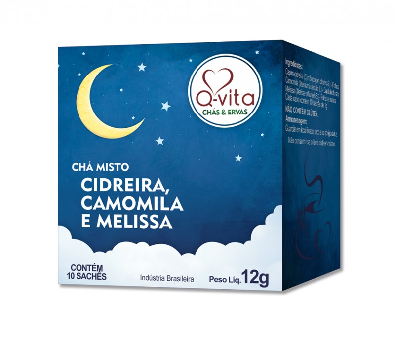 CHA MISTO CIDREIRA/CAMOMILA/MELISSA QVITA 10G