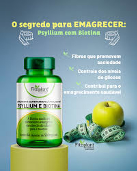 PSYLLIUM E BIOTINA 600MG 60 CPS - FITOPLANT