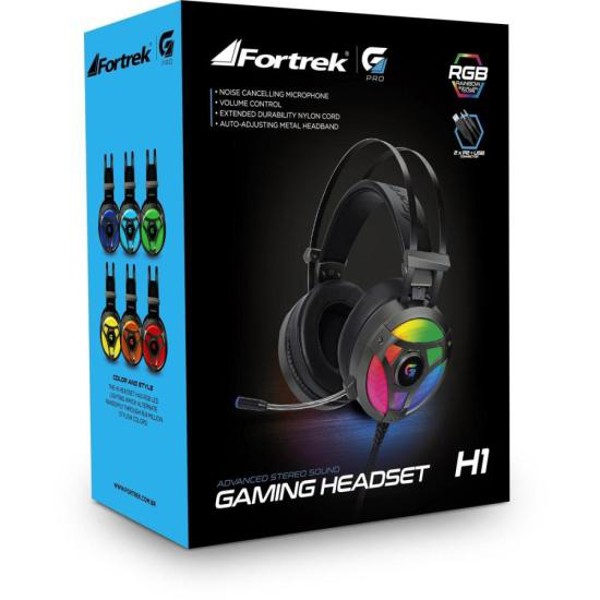 Headset Gamer RGB H1 PRO Cinza FORTREK