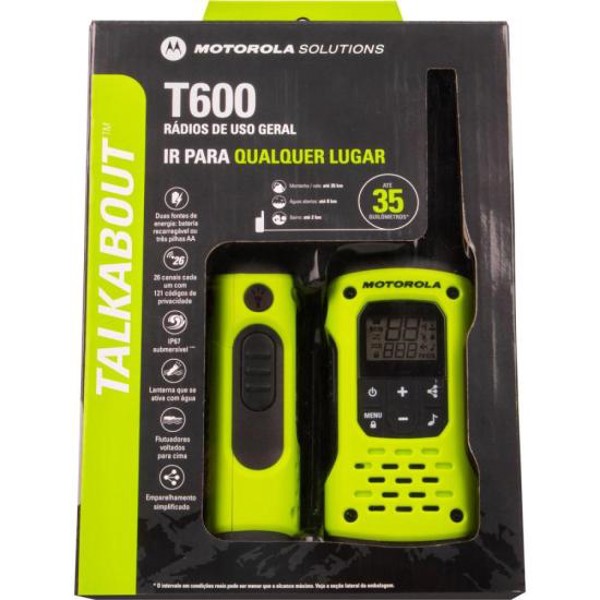 Rádio Comunicador Talkabout Motorola T600BR H2O 35km Verde - PAR / 2