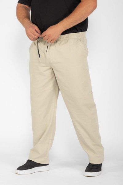 Calça Macaw 7563 Bege Plus Size Sarja