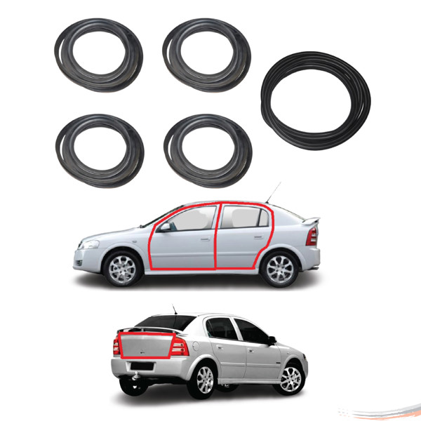 Kit 4 Borrachas Porta E Porta Mala Astra Vectra Após 95 - UN / 5