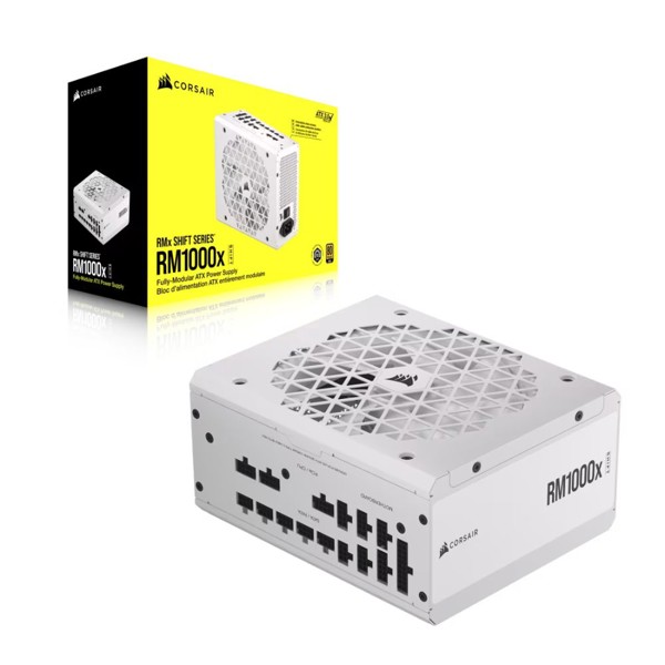 Fonte Corsair Rm1000x Shift White 1000w 80 Plus Gold Full Modular - Cp-9020275-br