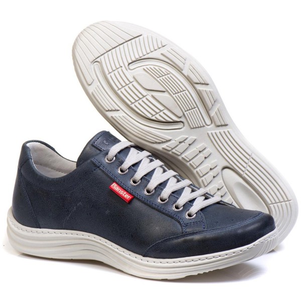 Sapatênis Casual Conforto Couro Azul - RT3001MSTAZU