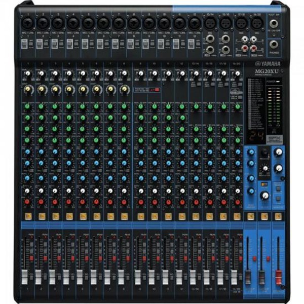 Mesa de Som Yamaha MG20XU Analógica 20 Canais Bivolt Preta