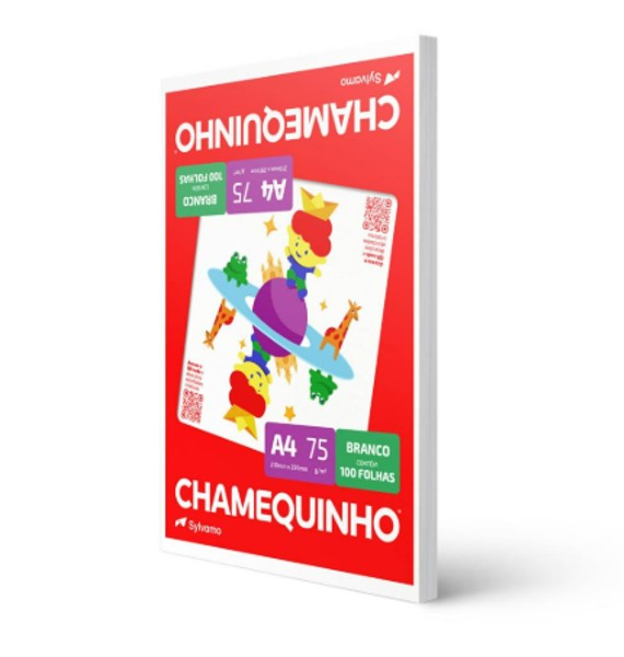 Papel Sulfite A4 Chamequinho 75 g com 100 fls. Branco - Chamex