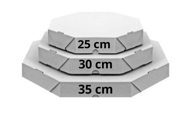 Caixa para Pizza Oitavada Branca 25cm com 10 UNIDADES