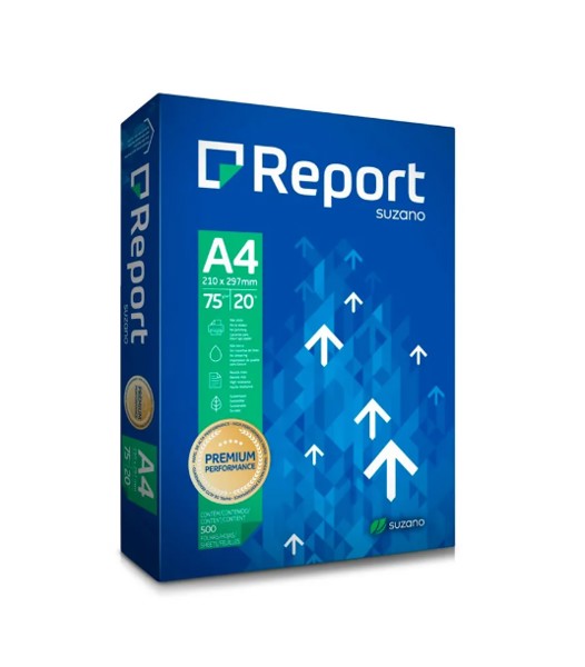 Papel Sulfite A4 75g/m² Branco Report Suzano | 500 folhas 