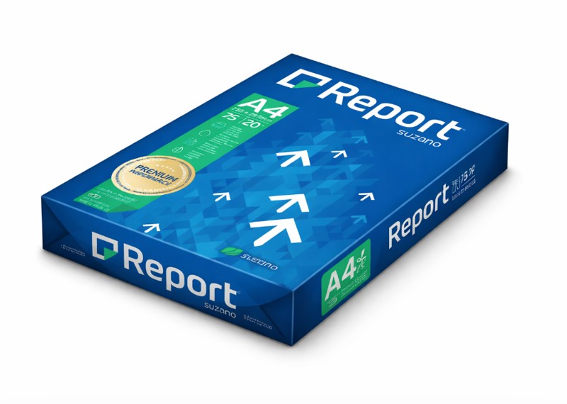 Papel Sulfite A4 75g/m² Branco Report Suzano | 500 folhas 
