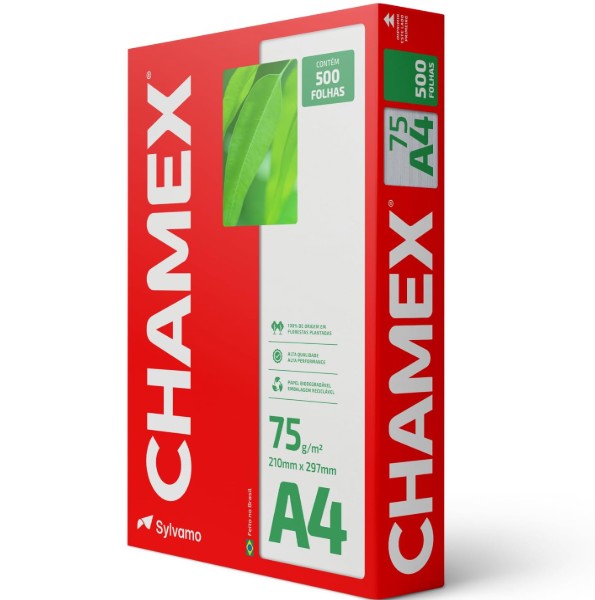 Papel Sulfite A4 75g/m² Branco CHAMEX| 500 folhas 