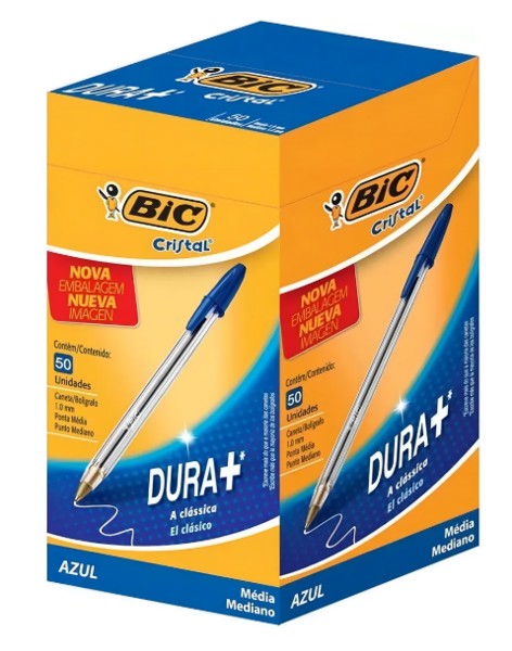 Caneta Esferográfica Bic Cristal Média - Caixa 50 UNIDADES Azul