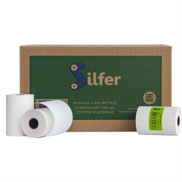 Bobina Térmica 57 mm x 22 m Branca 48 g - Silfer