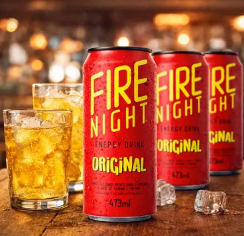 Energético Fire Night ORIGINAL, Lata 473ml x 6un.