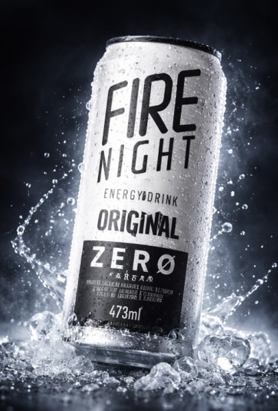 Energético Fire Night ORIGINAL ZERO AÇUCAR, Lata 473ml x 6un.