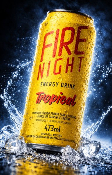 Energético Fire Night TROPICAL, Lata 473ml x 6un.