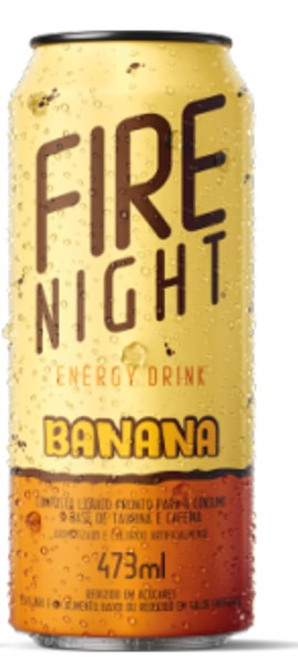 Energético Fire Night BANANA, Lata 473ml x 6un.