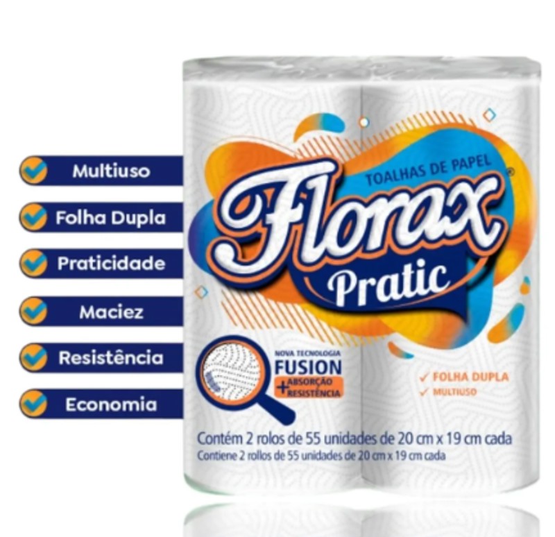 Papel Toalha PCT 2 20x19 - 110fls Premium | Florax