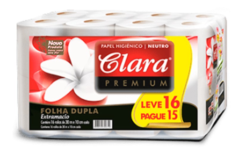 Papel Higiênico 16 Rolos 30x10 | Clara