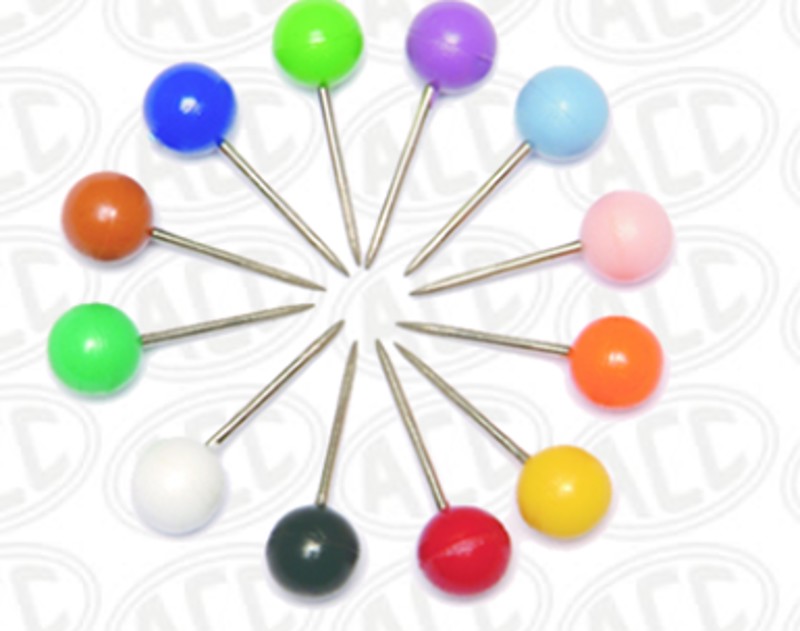 Alfinete Cabeça Plástica Colorido | ACC