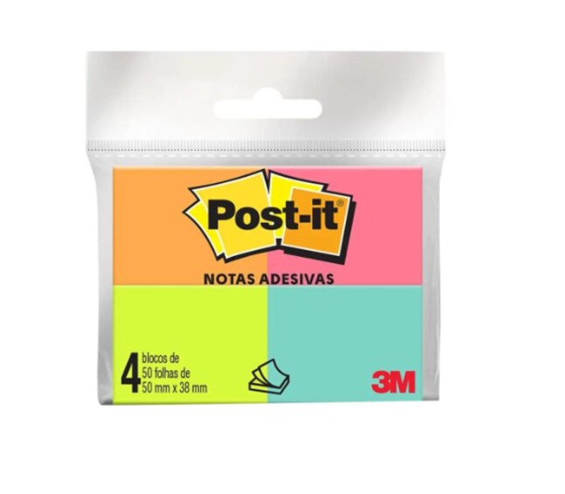 Bloco de Recado Post-It 653 38 mm x 50 mm 200 fls. Tropical - 3M