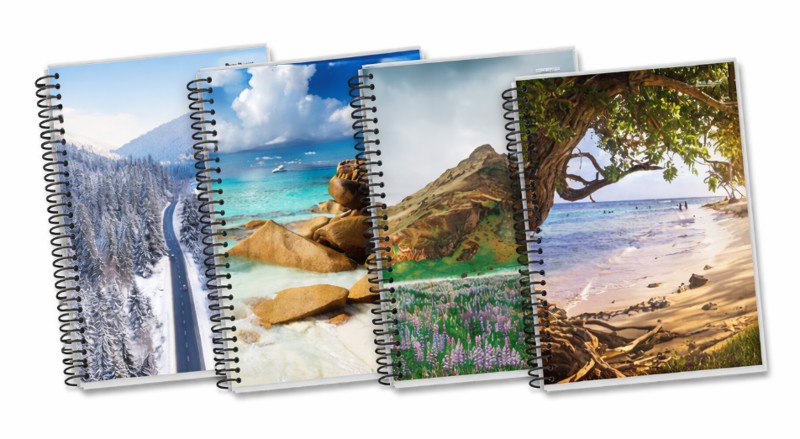 Caderno 1/4 Espiral 48 FL, Coleção NEW PB