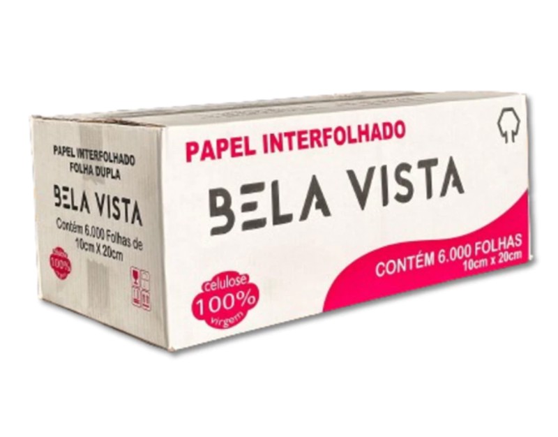 Papel Higiênico Interfolhado 10cmx20cm Folha Dupla | Bela Vista
