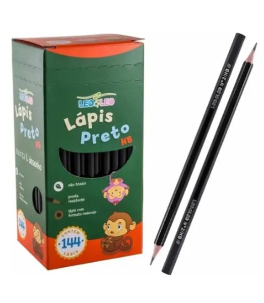 Lápis Hb Preto, Linha Eco - Caixa c/ 144 UNIDADES | LEO & LEO
