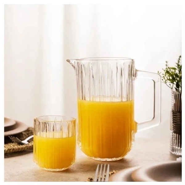 CJ 7 PC JARRA DE CRISTAL C/6 COPOS BANGKOK 145ML/300ML WOLFF 29434 R.00106